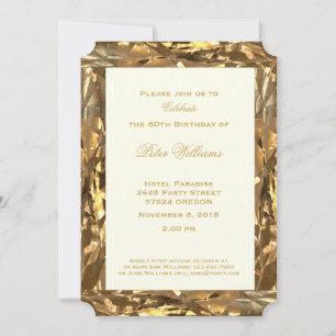 Invitation 60e Anniversaire Or Ivoire Élégant