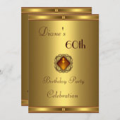 Invitation 60e anniversaire Or sur or (Devant / Derrière)
