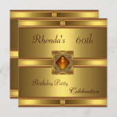 Invitation 60e anniversaire Or sur or (Devant / Derrière)