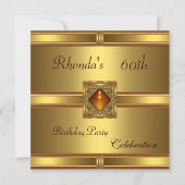 Invitation 60e anniversaire Or sur or (Devant)