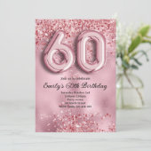Invitation 60e Anniversaire Paillettes Roses (Debout devant)