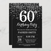 Invitation 60e anniversaire Parties scintillant d' (Devant / Derrière)