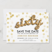 Invitation 60e anniversaire Parties scintillant des ballons d (Devant)