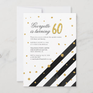 Invitation 60e anniversaire Parties scintillant géométrique n