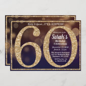 Invitation 60e anniversaire Parties scintillant jalon Invitat (Devant / Derrière)