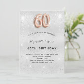 Invitation 60e anniversaire parties scintillant or argent (Debout devant)