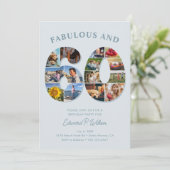 Invitation 60e anniversaire Photo Collage élégant et intempor (Debout devant)