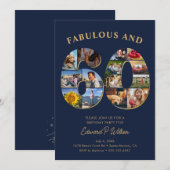 Invitation 60e anniversaire Photo Collage élégant et intempor (Devant / Derrière)