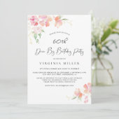 Invitation 60e anniversaire Pink and Gold Floral Drive By Par (Debout devant)
