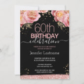 Invitation 60e anniversaire Pink Floral (Devant)