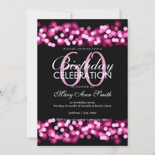 Invitation 60e Anniversaire Pink Hollywood Glam