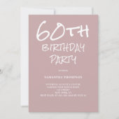 Invitation 60e anniversaire Pink Party (Devant)