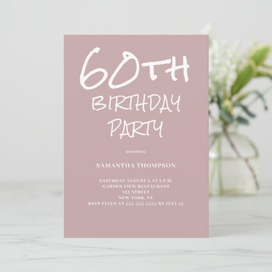 Invitation 60e anniversaire Pink Party (Debout devant)