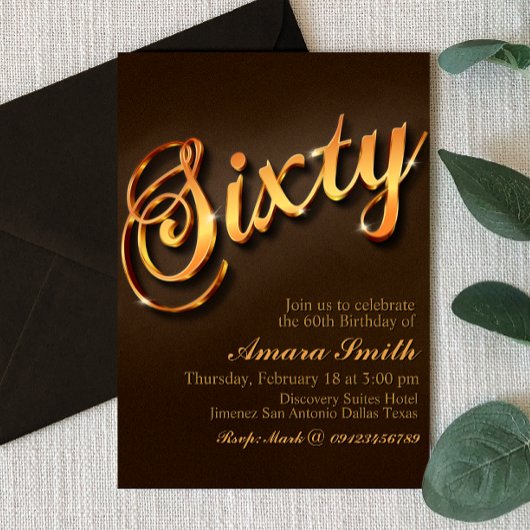 Invitation 60e anniversaire pour la femme