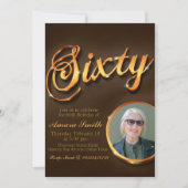 Invitation 60e anniversaire pour une femme avec photo (Devant)