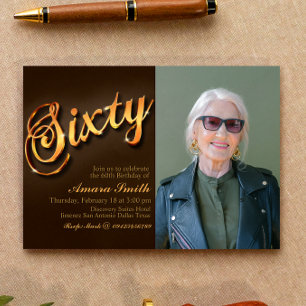 Invitation 60e anniversaire pour une femme avec photo