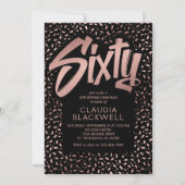Invitation 60e anniversaire Rose Gold Confetti (Devant)