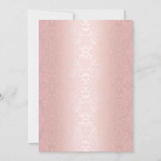 Invitation 60e anniversaire - Rose Gold Damask (Dos)