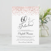 Invitation 60e anniversaire Rose Parties scintillant d'or (Debout devant)