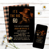 Invitation 60e anniversaire Rustic Cowboy Casquette et Bottes