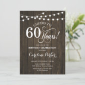 Invitation 60e anniversaire - Rustic Wood Motif (Debout devant)