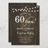 Invitation 60e anniversaire - Rustic Wood Motif (Devant / Derrière)