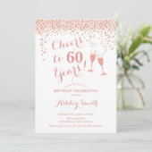 Invitation 60e Anniversaire - Salutations À 60 Ans Rose Or Bl (Debout devant)