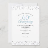 Invitation 60e anniversaire Save the Date Hearts Confetti (Devant)