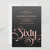 Invitation 60e anniversaire Script moderne (Devant)