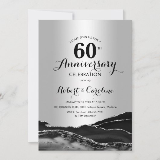 Invitation 60e anniversaire Silver Black (Devant)
