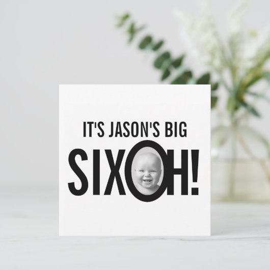 Invitation 60e anniversaire SIX OH! photo mono noir blanc (Debout devant)