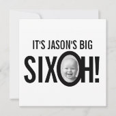 Invitation 60e anniversaire SIX OH! photo mono noir blanc (Devant)