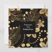 Invitation 60e Anniversaire Soirée Gold Black Carré Invitatio (Dos)