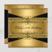 Invitation 60e Anniversaire Soirée Gold Noir 60 (Devant / Derrière)