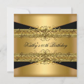 Invitation 60e Anniversaire Soirée Gold Noir 60 (Devant)