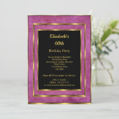 Invitation 60e Anniversaire Soirée Gold Purple Black Invitati (Debout devant)