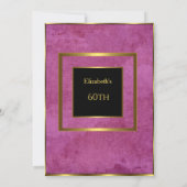 Invitation 60e Anniversaire Soirée Gold Purple Black Invitati (Dos)