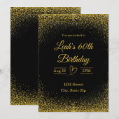 Invitation 60e anniversaire - Soixante en or | Mod (Devant / Derrière)