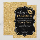 Invitation 60e anniversaire - Soixante fabuleux or noir (Devant / Derrière)