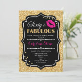 Invitation 60e anniversaire - Soixante fabuleux or noir rose (Debout devant)