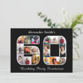 Invitation 60e anniversaire Soixante photo noir et blanc (Debout devant)