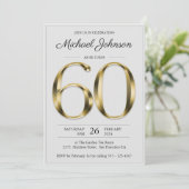 Invitation 60e Anniversaire Solid Or gris clair élégant Class (Debout devant)