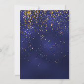 Invitation 60e anniversaire sur cadre bleu or de minuit (Dos)