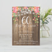 Invitation 60e anniversaire Surprise Brunch Rustic Floral Woo (Debout devant)