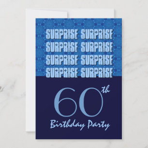 Invitation 60e anniversaire Surprise Party Blue Stars V2