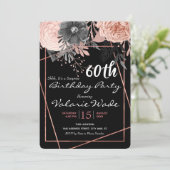 Invitation 60e anniversaire Surprise Party rose Roses (Debout devant)