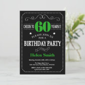 Invitation 60e anniversaire Tableau noir et vert (Debout devant)