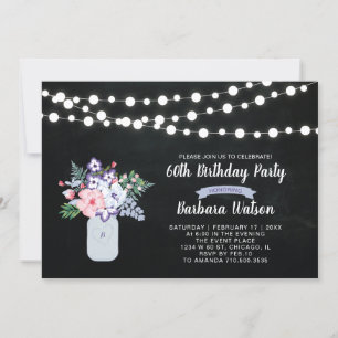Invitation 60e anniversaire tableau noir, pot Maso