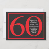 Invitation 60e anniversaire Tableau rouge et noir (Devant)