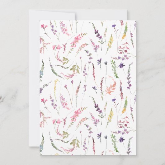 Invitation 60e anniversaire tendance Fleur sauvage élégant Fl (Dos)